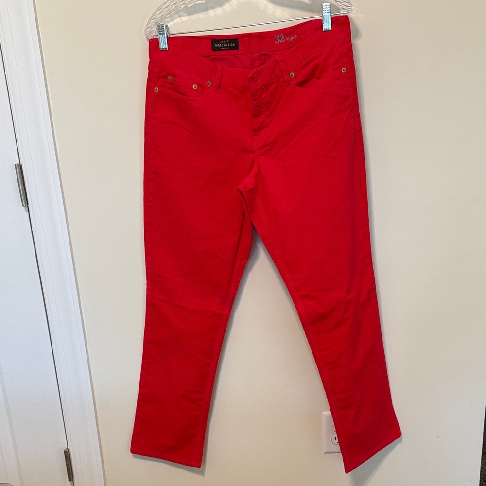 Vintage J. Crew Women’s Red Straight Leg Corduroy Pants / Size 32 / Brand NWOT